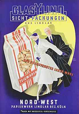 Nord-West Papierwerk Lindlar Bez. Köln - "Glasylind Sicht-Verpackungen" (1955)