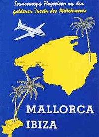 "Transeuropa Flugreisen zu den goldenen Inseln des Mittelmeeres" - "Mallorca Ibiza"